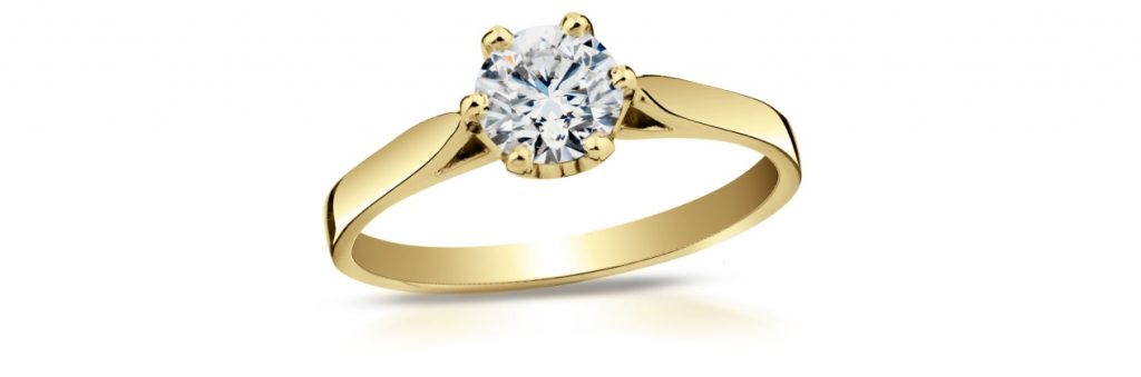 zásnubní diamantový prsten ze žlutého zlata