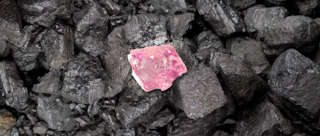 Surový růžový diamant z dolu Argyle