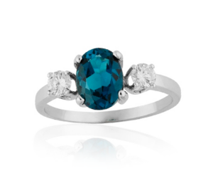 prsten s modrým topazem