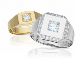 zlaté pánské diamantové prsteny