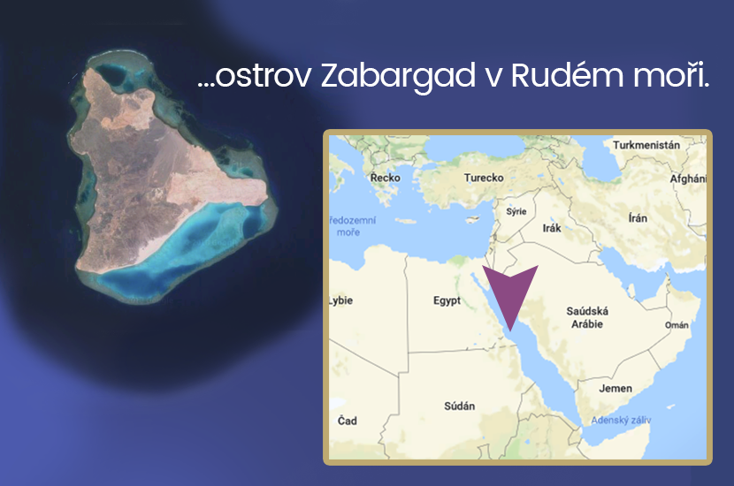 mapa ostrova Zabargad v Rudém moři