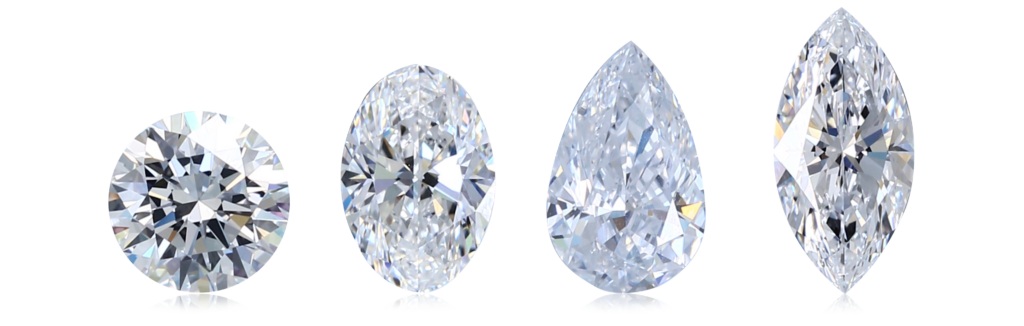 porovnání tvarů diamantů