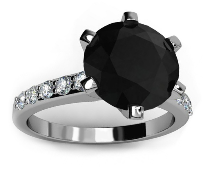 prsten s černým diamantem