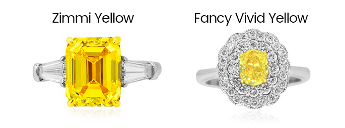 odstín žlutého diamantu zimmi yellow vs fancy vivid yellow