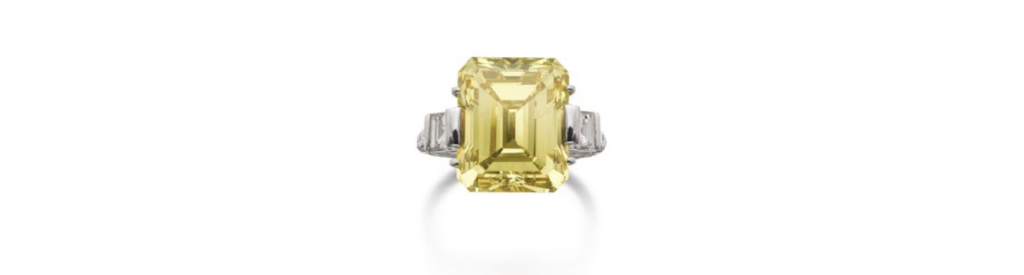 Prsten osazený žlutým diamantem