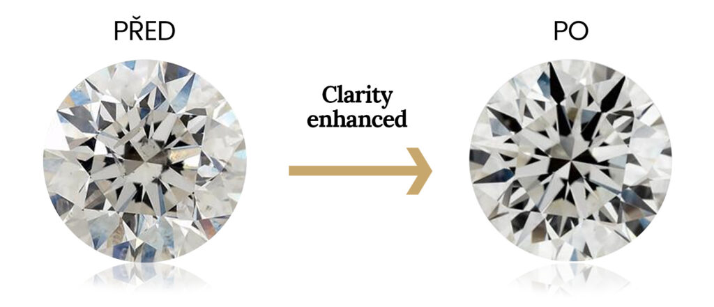 úprava diamantů - clarity enhanced