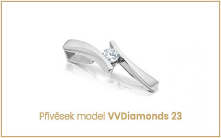 Zlatý přívěsek s diamantem model VVDiamonds 23