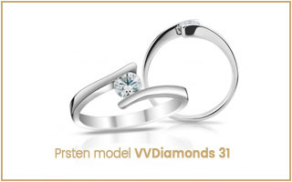 Zlatý prsten s diamantem model VVDiamonds 31