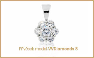 Zlatý přívěsek s diamantem model VVDiamonds 8