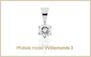 Zlatý přívěsek s diamantem model VVDiamonds 3