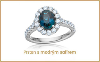 prsten s modrým safírem