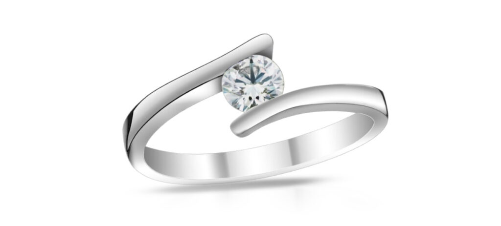 Moderní styl zásnubního prstenu varianta 2