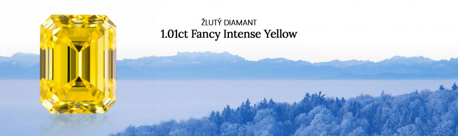 banner - žlutý diamant 1.01ct Fancy Intense Yellow