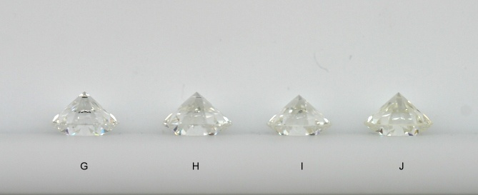 Téměř bezbarvé diamanty stupňů G až J