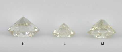 Nepatrně tónované diamanty k-m Nepatrně tónované diamanty stupňů K až M