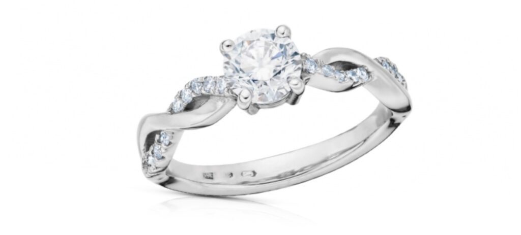 moderní zásnubní prsten s diamanty