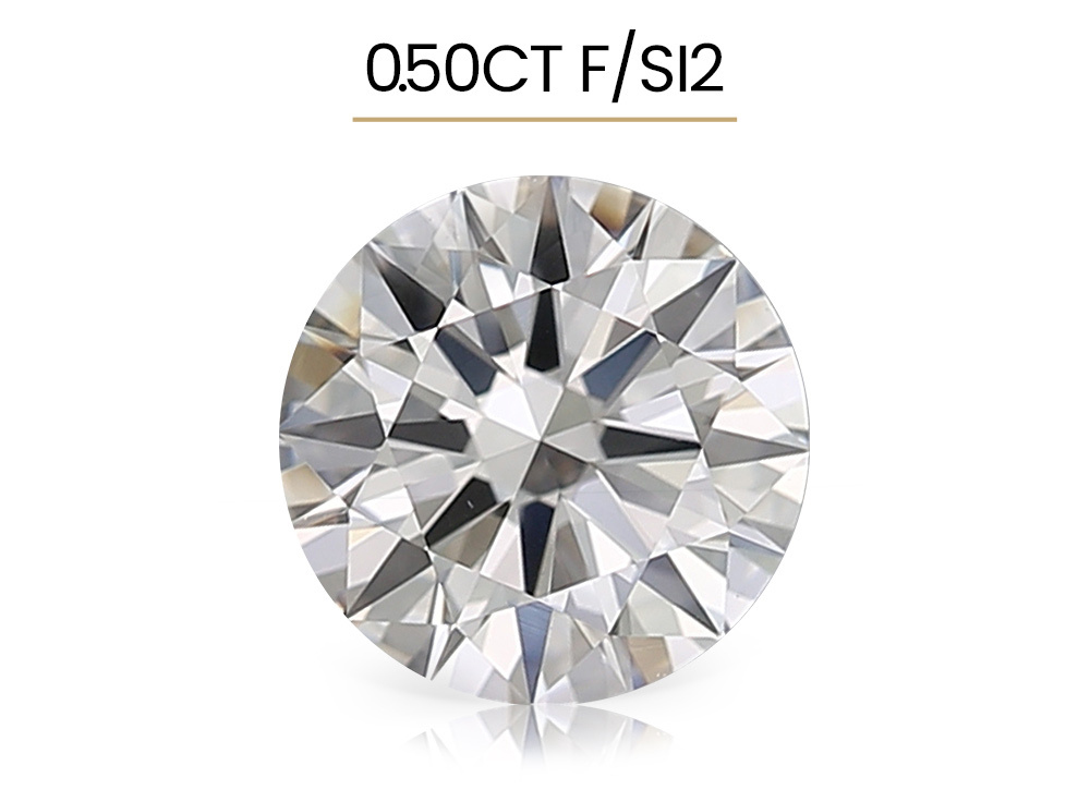 První diamant 0.50ct, barvy stupně F a čistoty SI2