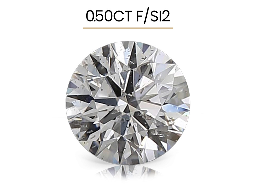 Druhý diamant 0.50ct, barvy stupně F a čistoty SI2