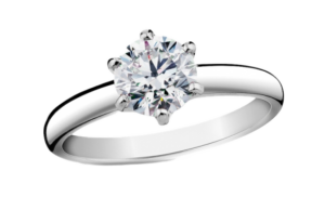 diamantový prsten z bílého zlata
