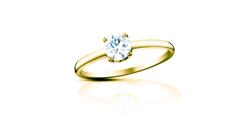 zlatý zásnubní prsten s diamantem