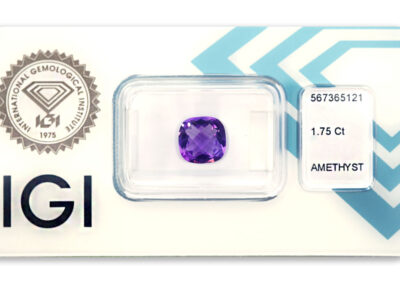 ametyst 1.75ct deep purple s IGI certifikátem