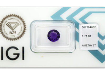 ametyst 1.78ct deep purple s IGI certifikátem