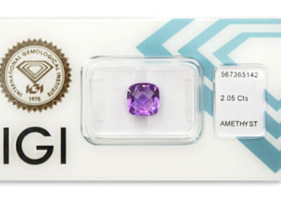 ametyst 2.05ct deep pinkish purple s IGI certifikátem