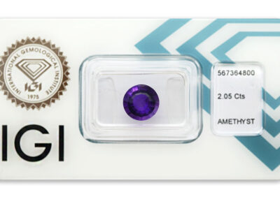 ametyst 2.05ct deep purple s IGI certifikátem