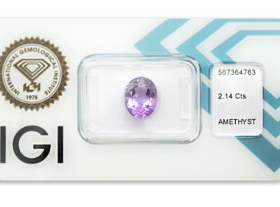ametyst 2.14ct pink - purple s IGI certifikátem