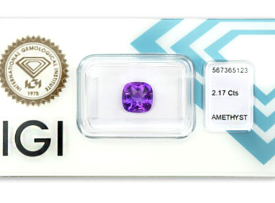 ametyst 2.17ct deep purple s IGI certifikátem