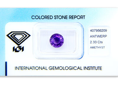 ametyst 2.33ct deep purple s IGI certifikátem