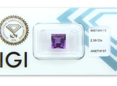 ametyst 2.59ct pinkish purple s IGI certifikátem