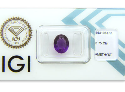 ametyst 2.75ct deep purple s IGI certifikátem