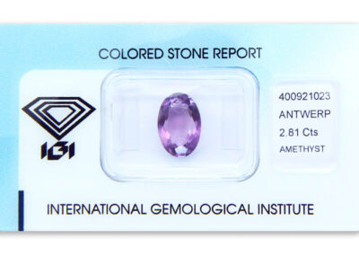 ametyst 2.81ct purple s IGI certifikátem