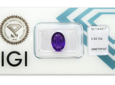 ametyst 2.82ct deep purple s IGI certifikátem