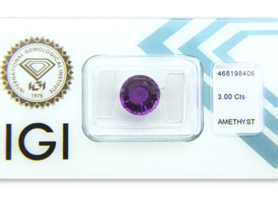 ametyst 3.00ct deep purple s IGI certifikátem