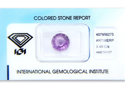 ametyst 3.49ct purple s IGI certifikátem