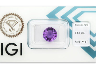 ametyst 3.61ct purple s IGI certifikátem