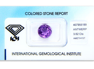 ametyst 3.62ct purple s IGI certifikátem