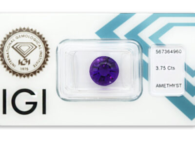 ametyst 3.75ct deep purple s IGI certifikátem