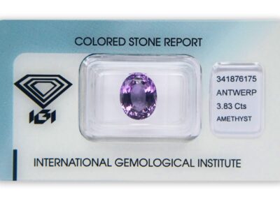 ametyst 3.83ct purple s IGI certifikátem