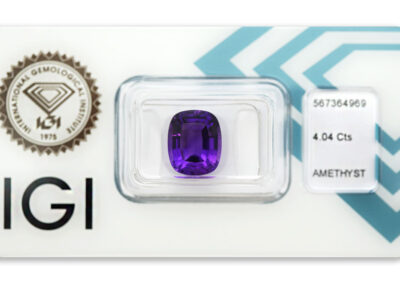 ametyst 4.04ct deep purple s IGI certifikátem