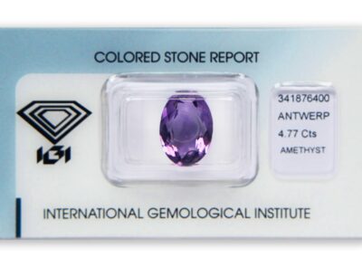 ametyst 4.77ct purple s IGI certifikátem