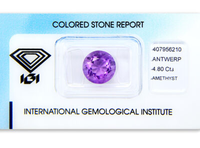 ametyst 4.80ct purple s IGI certifikátem