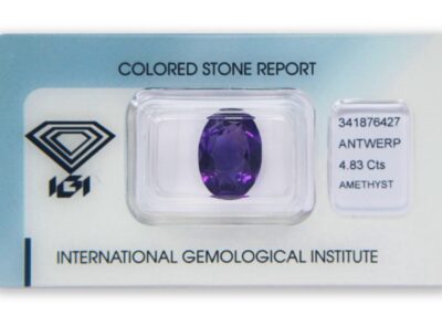 ametyst 4.83ct purple s IGI certifikátem