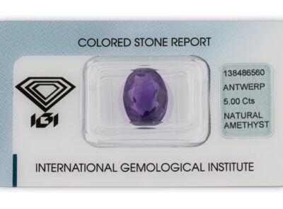 ametyst 5.00ct purple s IGI certifikátem