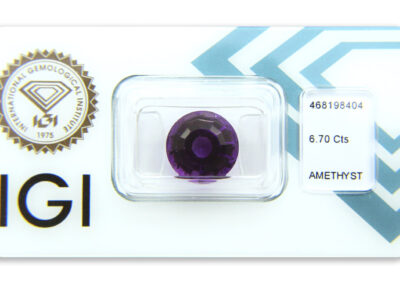 ametyst 6.70ct deep purple s IGI certifikátem