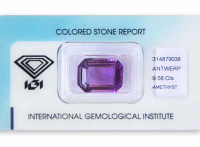 ametyst 9.56ct purple s IGI certifikátem