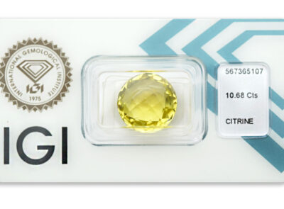 citrín 10.68ct yellow s IGI certifikátem