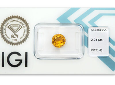 citrín 2.04ct deep yellow - orange s IGI certifikátem